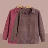 2026 Pure Cotton Plaid Cardigan for Middle-aged & Elderly Women - Long Sleeve, Mom & Grandma Style