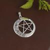 Moonstone Pendant, Moon Star Silver Pendant, Silver Charm Jewelry, 925 Sterling Silver Handmade Jewelry Ap7117