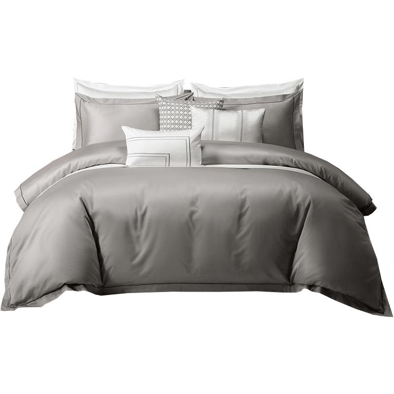 Kang erxin Hilton 60s Satin Cotton 4-Piece Bedding Set 1.5m Bed Sheet (Duvet 200x230cm)