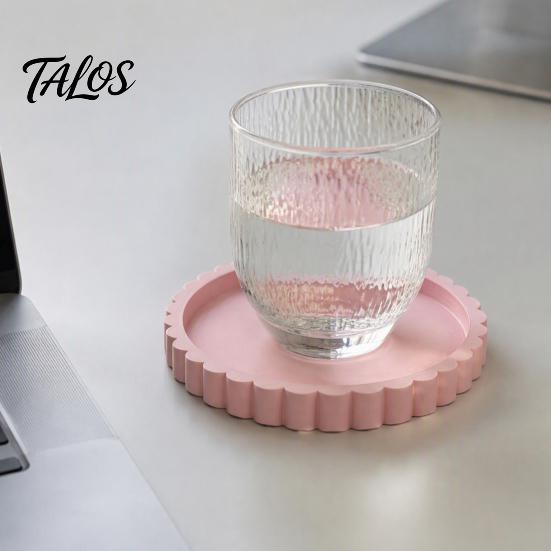 Umweltfreundliche Pla Schreibtischaccessoires 3D-gedruckte runde Schmuckschale, verzierte Kante Schmuckstück Ringablage für saugfähige Untersetzer Getränke Ohrringe, Halsketten,