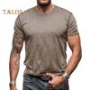 Men's Round Neck T-shirt Cotton Solid Color Short Sleeve Basic Tee Pullover Casual Tee Shirt for Sports Gym Travel Daily Wear