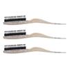 3pcs Rat Tail Brush Combs 3 Rows Nylon Brush Hair Teasing Styling Brush for Hair Parting Glitter  Gold