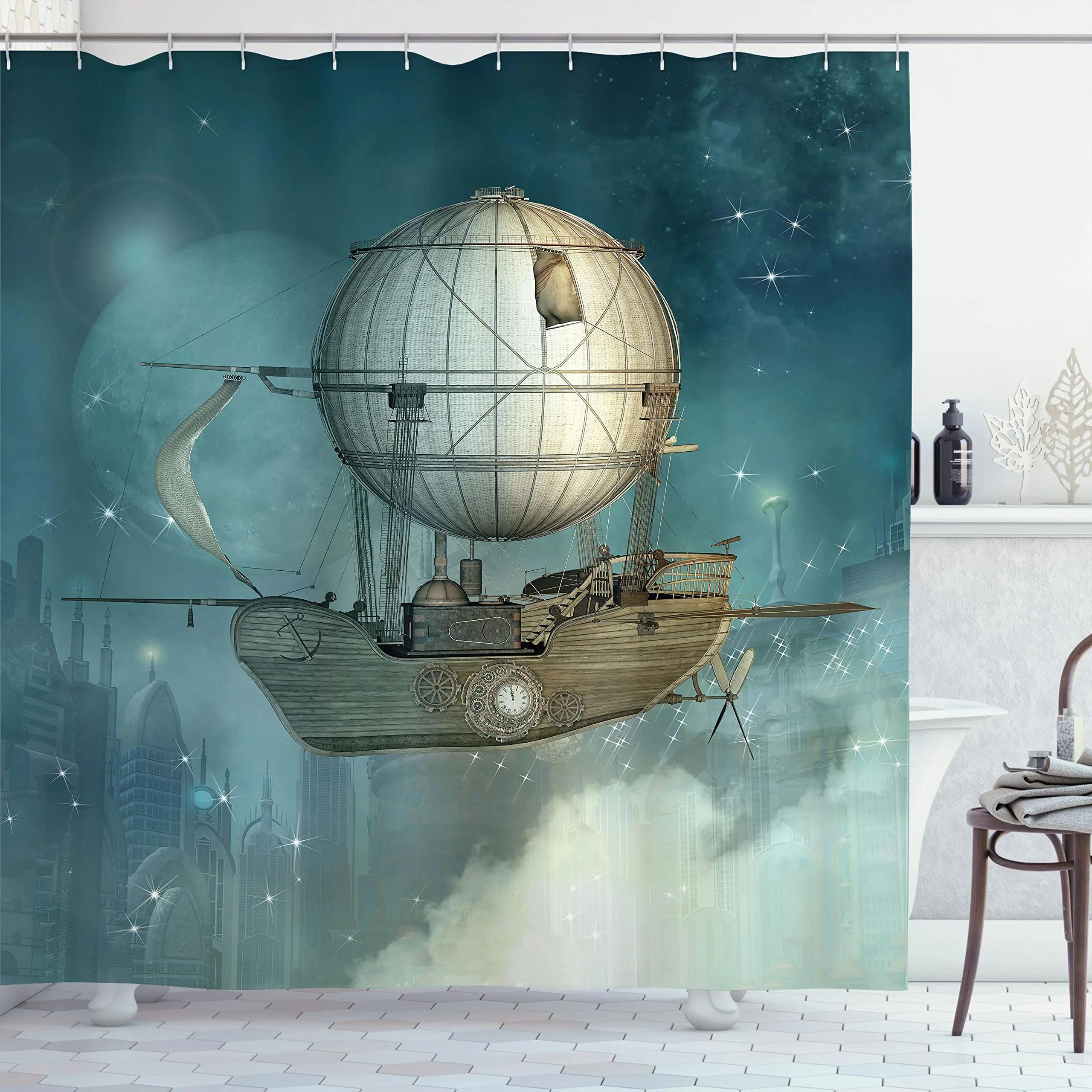 

Steampunk Cat Gothic Art Bathroom Shower Curtains Vintage Dictionary Illustration Design Bath Curtain With 12 Hooks Waterproof W60H190(CM)-1 Pcs