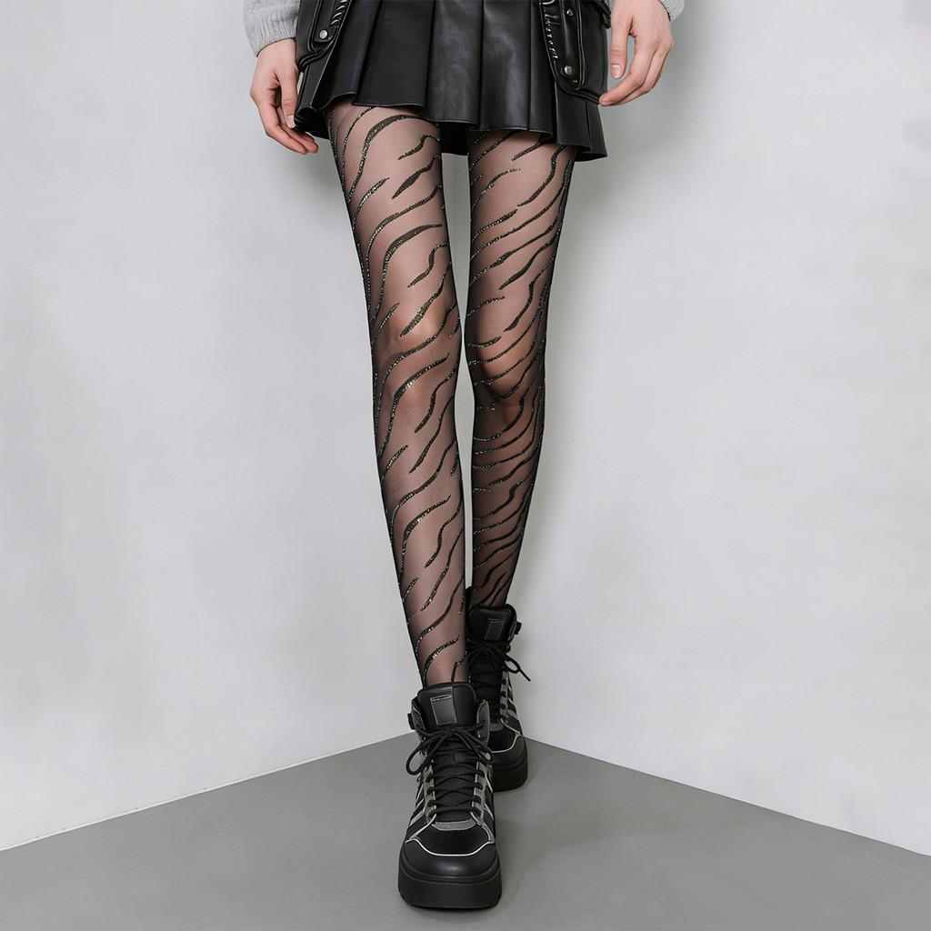 Sexy Leopard Print Stockings With Silver Thread For Summer Wear Womens Fashion