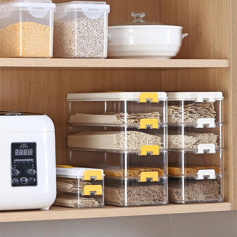 Plastic Pasta Storage Box Containers Organizer For Pantry Spaghetti Noodle Container For Kitchen Cupboard Refrigerator