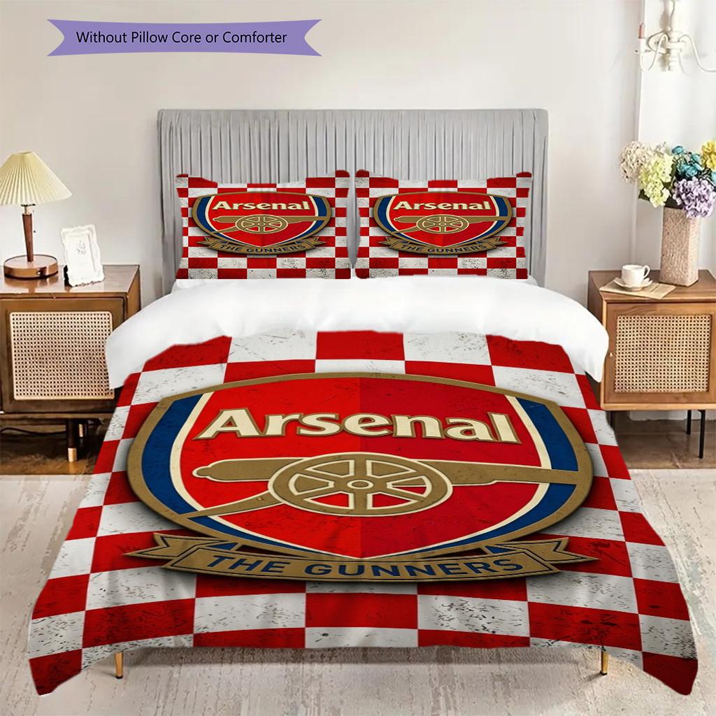 "Iconic Arsenal Emblem Checkerboard." Bedding (1 * Duvet Cover + 2 * Pillowcase, Without Core) 2DFlat Christmas Birthday Gift Soft and Comfortable
