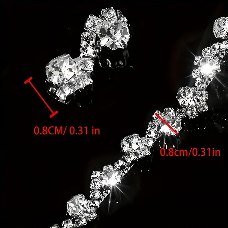 1 Yard S-shaped Glass Rhinestone Chain, 0.9cm Wide, AB Color, for Headbands, Hair Accessories, Dresses & Bridal Jewelry