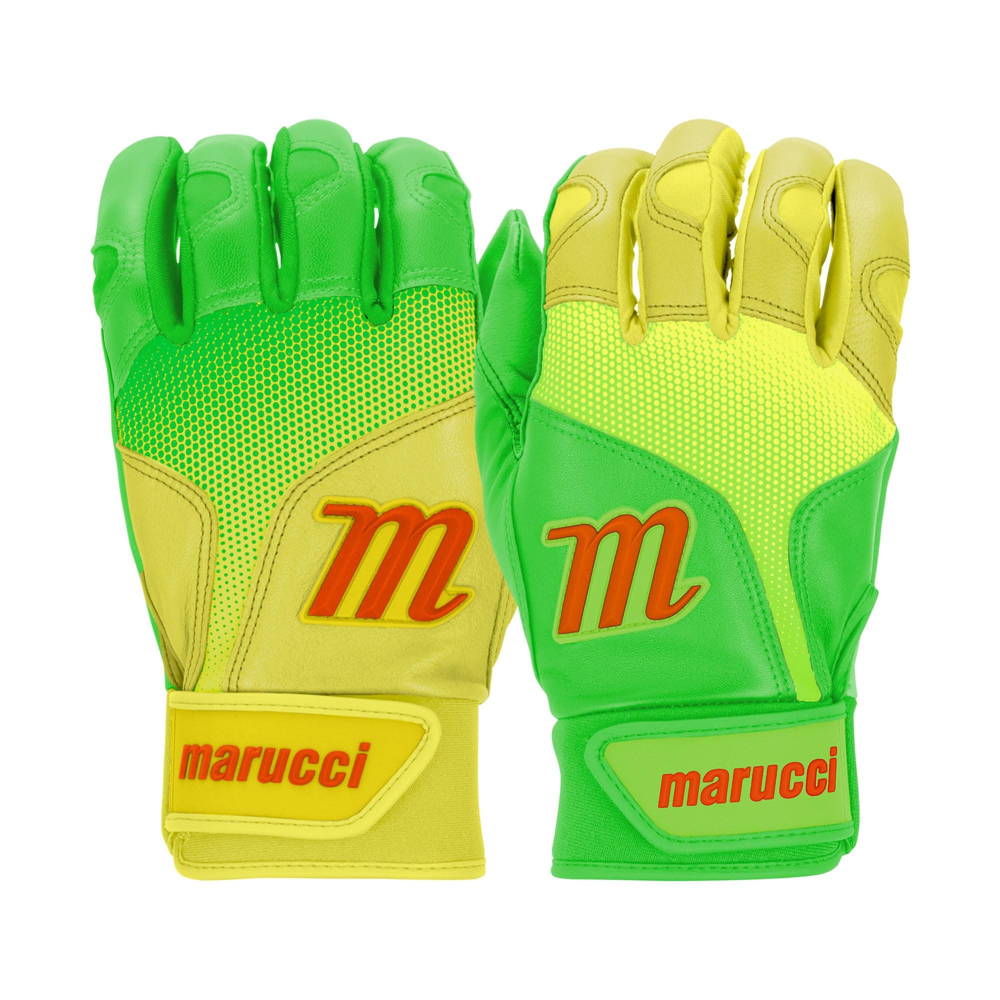 

Marucci Sports PWR Fade Batting Gloves Lime Green Yellow Adult