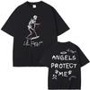 Rapper Lil Peep Cry Baby Angels Protect Me Tricouri Grafice Schelet Bărbați Femei Hip Hop Vintage Tricouri Oversized Mânecă Scurtă