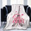 Paris Eiffel Tower French Style Soft Plush Blanket, Flannel Blanket Throw Blanket for Living Room Bedroom Sofa Cover