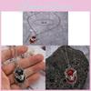 Gothic Vampire Bat Pendant Necklace With Ruby For Halloween Gift For Women