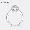 PERFANY Moissanite Ring For Women S925 Pure Silver Plated 18K White Gold Round Diamond Proposal Wedding High-end Jewelry