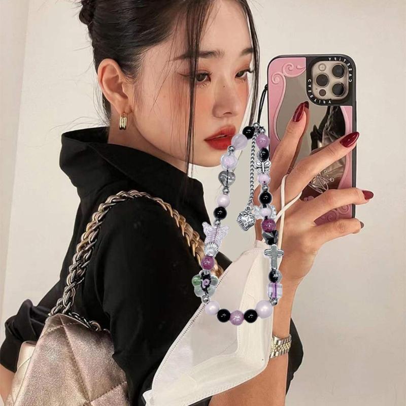 Łańcuszek do telefonu Y2K Uroczy brelok z zawieszką Pasek Smycz Słodka dziewczyna Kobiety Zawieszka do torby Wisząca ozdoba Prezent urodzinowy