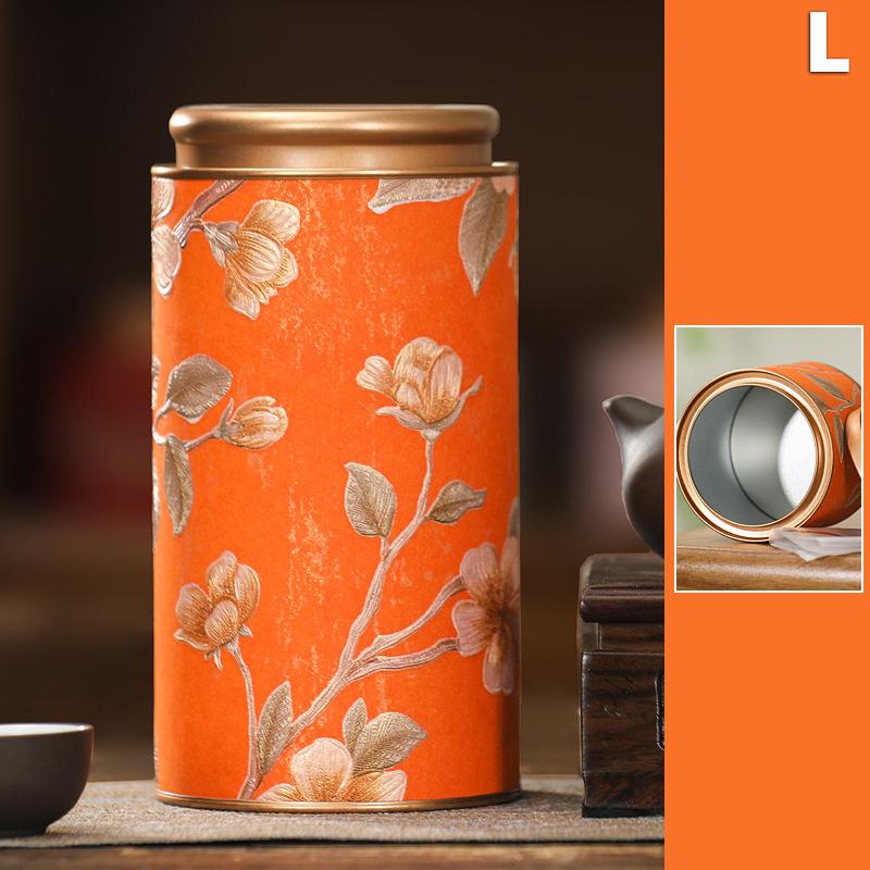 Flower Pattern Empty Tea Tin Can Household Green Black Tea Sealed Jar Portable Home Small Tea Packaging Box Tinplate Storage Can