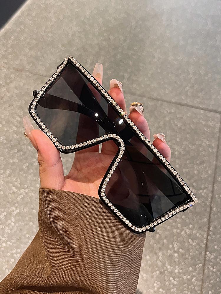 

1Pc European And American Classic Popular Personalized Glasses Rhinestone Trendyy Design Men S And Women S Fashion Glasses