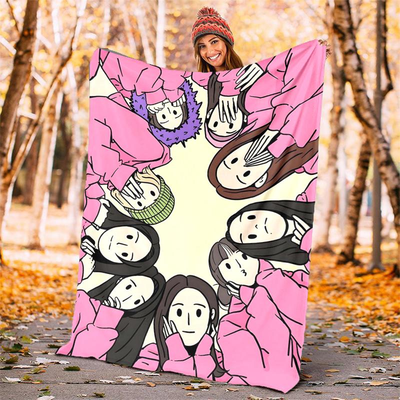 TWICE Flannel Blanket Soft All-Season Throw, Design for Camping, Car Travel, Hiking Sofa, Bed, Office Perfect Gift for Parties
