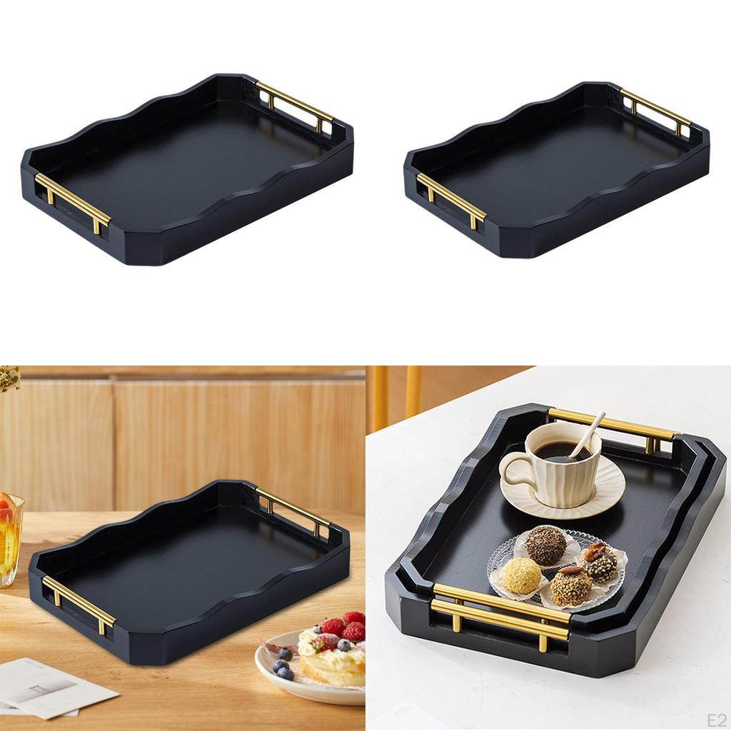 Bamboo Serving Tray Tea Multipurpose Bread Pastry Platter