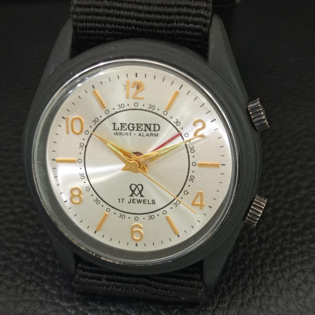 HAND-WINDING VINTAGE LEGEND SWISS MENS REFURBISHED ALARM WATCH A707542-1