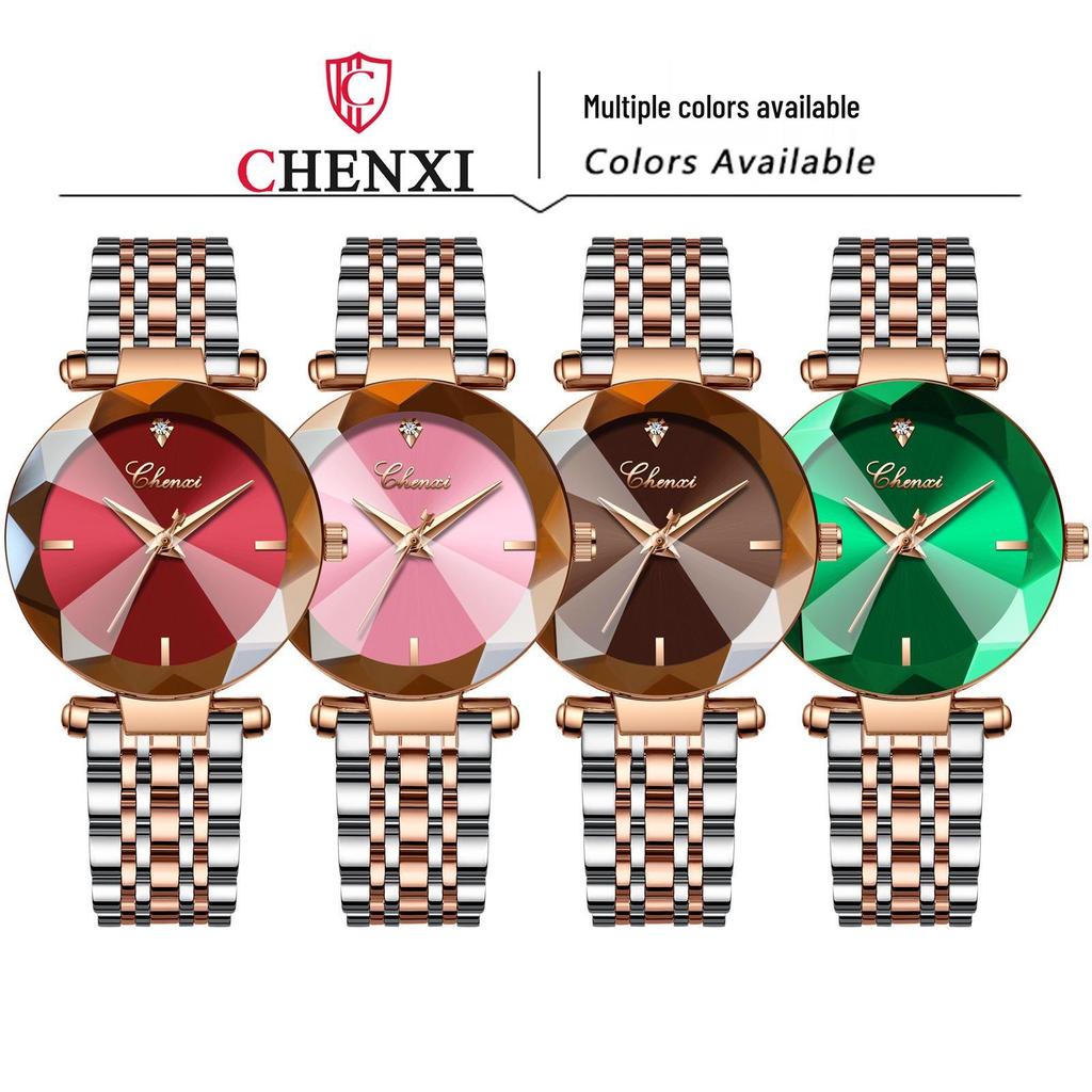Morning Light Women's Fashion Watch - Diamond-Shaped Glass, Waterproof Quartz
