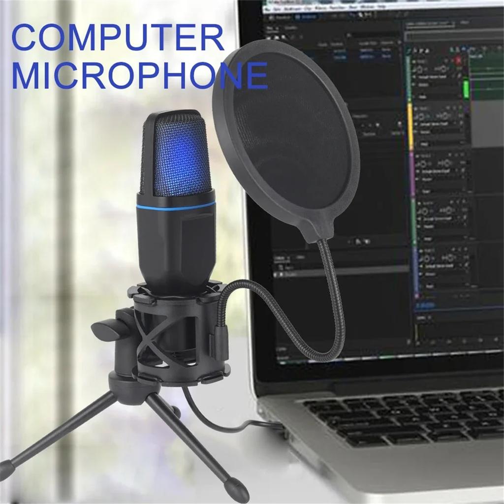 RGB Professionelles Mikrofon USB Mikrofon Kondensator Kabel Gaming Mikrofon für Podcast Aufnahme Studio Streaming Laptop Desktop PC