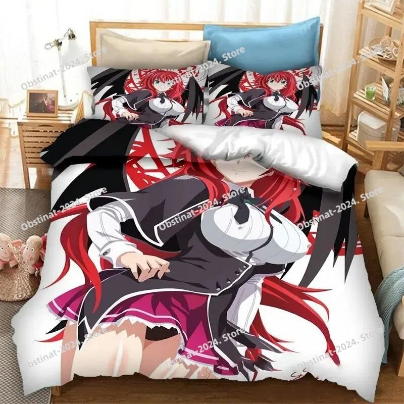 Anime High School DxD Bedding Set Printed Duvet Cover Pillowcase Single Double Style Queen King Size Sets