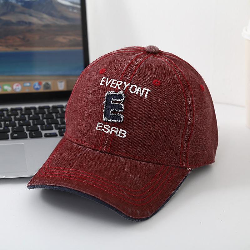 European and American retro hats women's fashion trend black cap men's deep top washed denim baseball cap tide