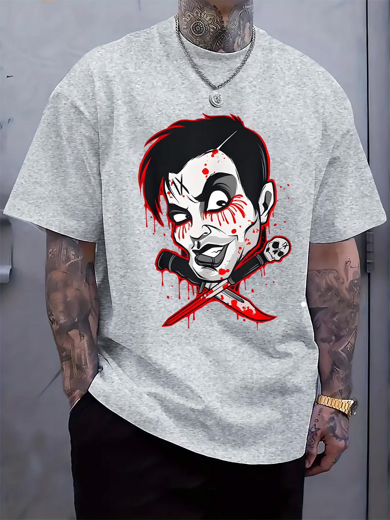 Graphic Print Tshirt - White Casual Crew Neck Short Sleev... S
