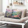 Rural Flower Sea Cottage Digital Printing Pillow Cover Short Plush Suitable Living Rooms Bedrooms Sofas Throw Cushion Cover