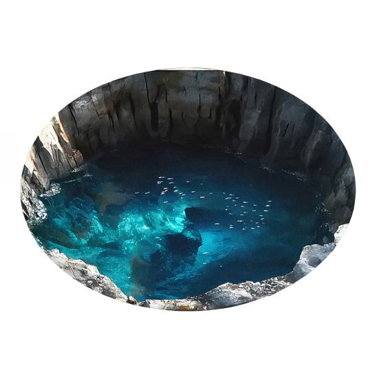 Round 3D Hole Rug Realistic Optical Illusion Floor Mat Machine Washable Non-Slip Bedroom Area Rug for Entrance Living Room