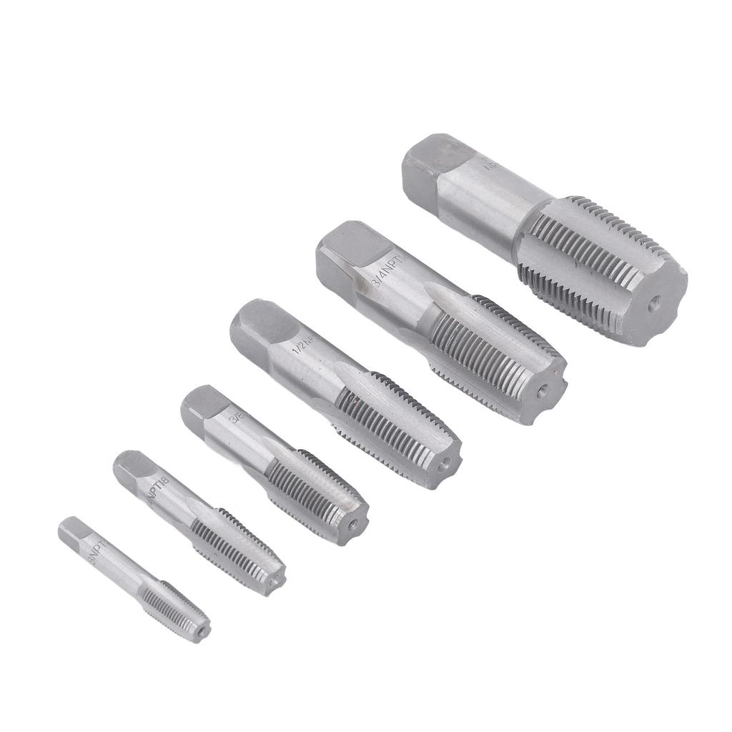 6Pcs Pipe Tap NPT 1in 3 4in 1 2in 3 8in 1 4in 1 8in Carbon Steel Thread Tapping Tool Kit for PVC Pipe