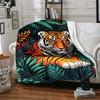 1pc Tiger Jungle Print Blanket, Lightweight Flannel Fleece with Digital Printing, Soft Warm for Sofa, Travel, Camping, Office, Couch, Chair, and Bed,