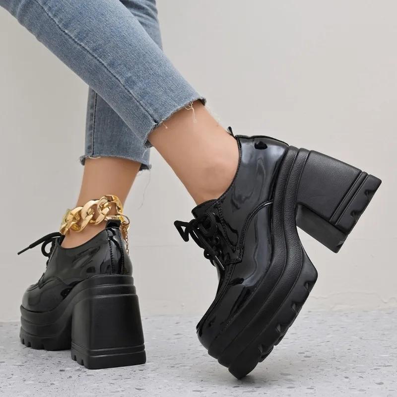 Fashion 2025 Brand Ladies Shoes Lace-up Women's High Heels Fashion Round Toe Office and Career New Plus Size Best Seller Heels Women