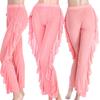 Sexy Damen Mesh Durchsichtig Seite Rüschen Locker Strand Lange Hose Clubhose