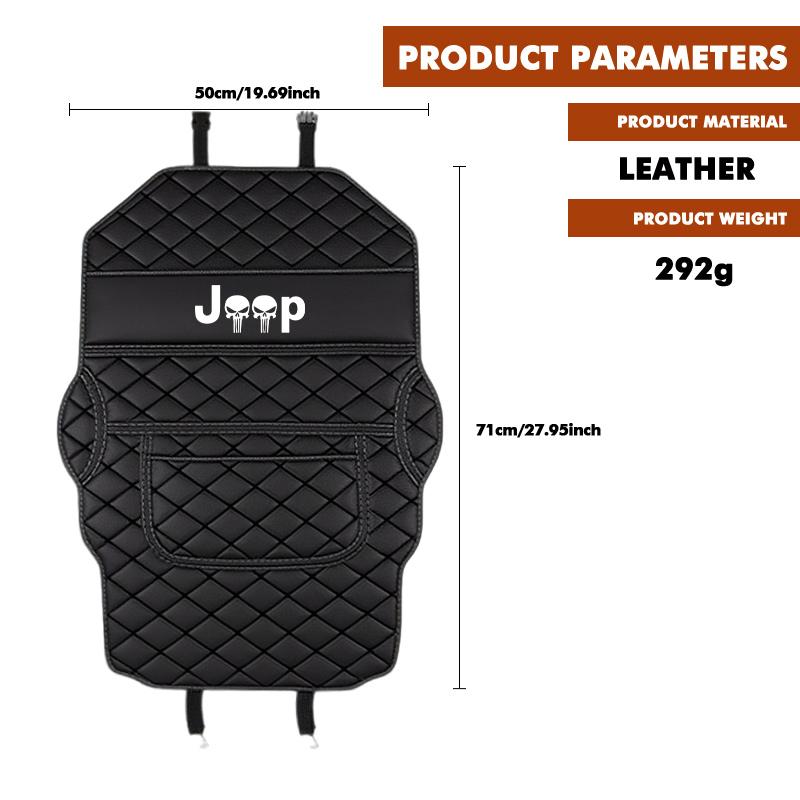 For Jeep Leather Car Interior Seat Anti Kick Pad Seat Backrest Mat Grand Cherokee Wrangler JK Renegade Gladiator Compass AKN1