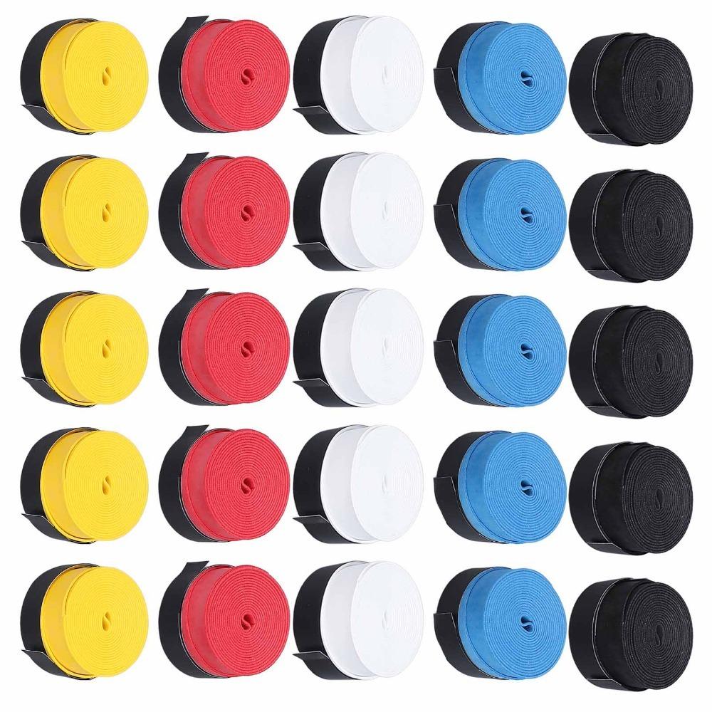 25pcs/50pcs Sweat Control Racket Grip Tape Holeless Flat Paddle Grip Tape  Badminton