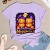 Women's Halloween Print Short Sleeve T-Shirt Casual Neck Tee Top