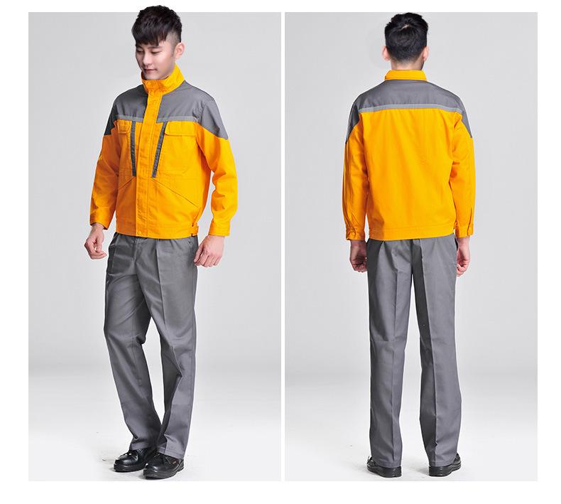 Color Block Men's Mechanic Work Overalls: Long Sleeve, Dirt Resistant Workshop Uniform