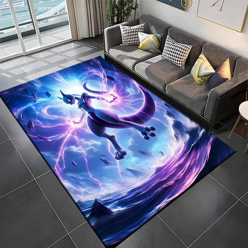 

15 Sizes Pokemon-Mewtwo Pattern Carpets Bedroom Play Mats Bedroom Decor Carpet Livinroom Sofa Rug Crawl Mat Holiday Gifts 100x120cm (39x47in)