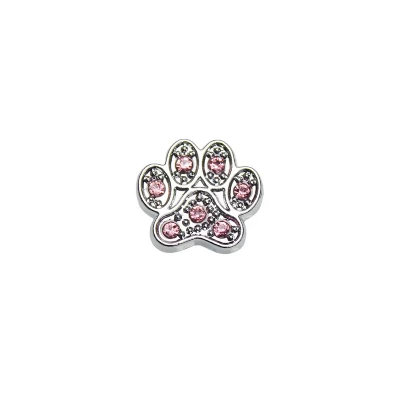 110Pcs/Lot Dog Cat Paw 8mm Slide Charms For Bracelet Women Jewelry Making Connector Dog Pet Collar DIY Keychain Accessories Gift