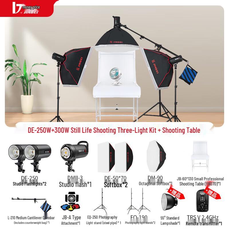 JINBEI DE250W Photography Flash Light Kit