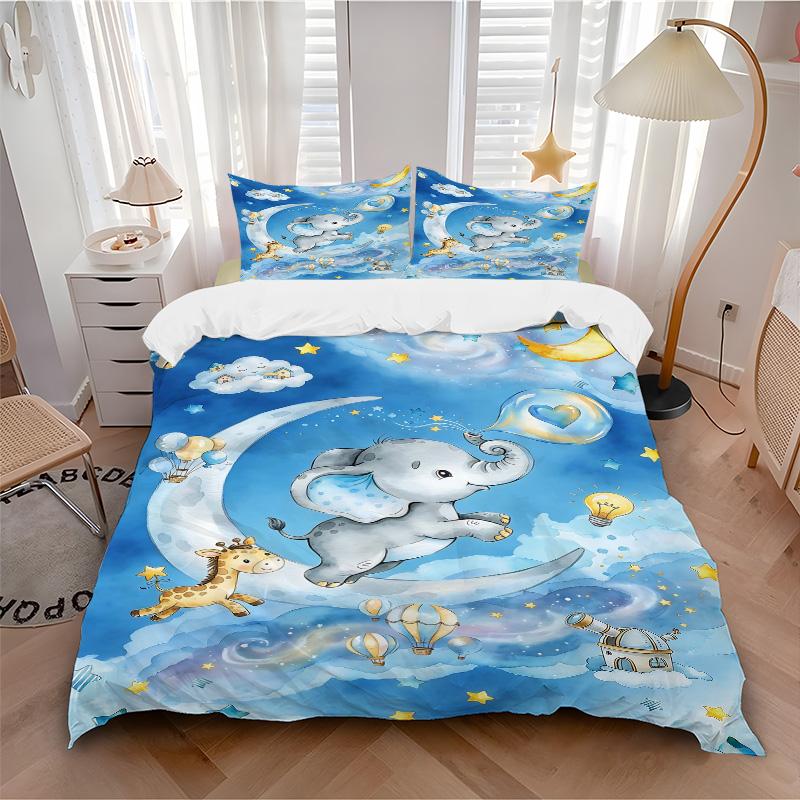 Elephant Dreams Sky Print 3Pcs Bedding Setduvet Cover With 2 Bedropillowcase Home Birthday Gift
