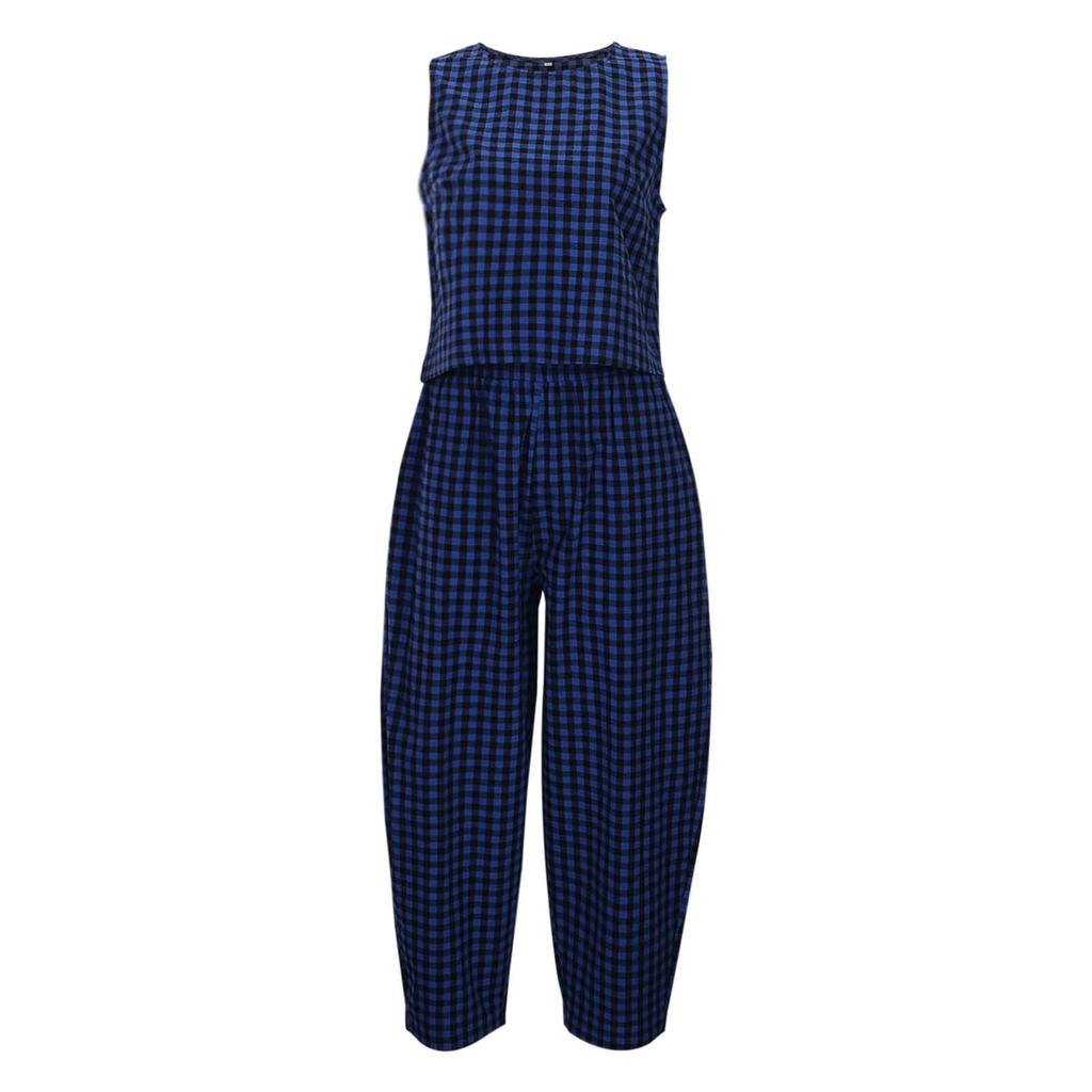 Women's 2026 New Printed Plaid Loose Casual Sleeveless Vest and Pants Set
