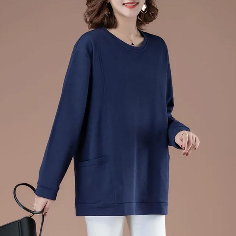 Sweatshirt for Women Cotton Oversize Loose Round Neck Casual Pullover Long Sleeve Top Sweatshirt