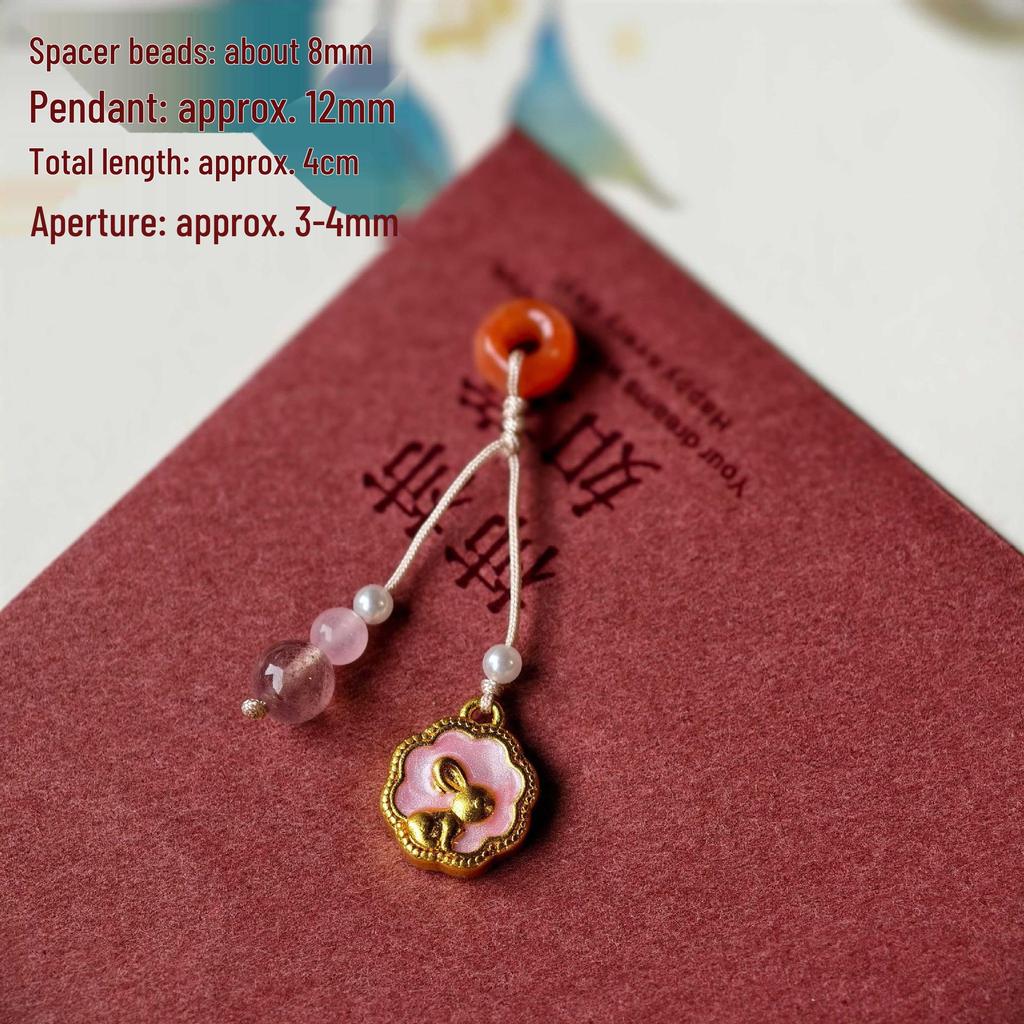 Southern Red Agate & Hetian Jade Beaded Bracelet with Pendant