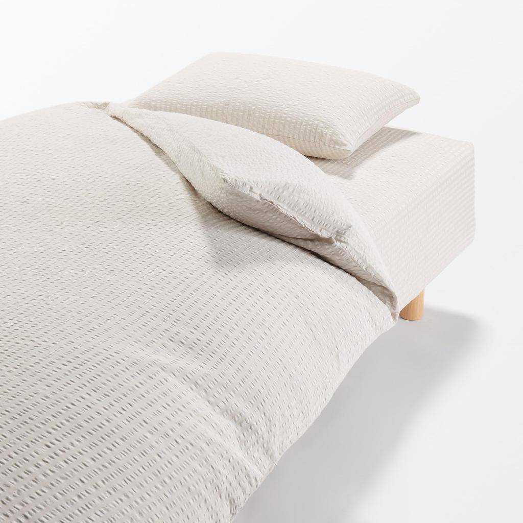 MUJI Cotton Soccer Weave Duvet Single Size 76400288 Cover, 150x210cm, Beige,