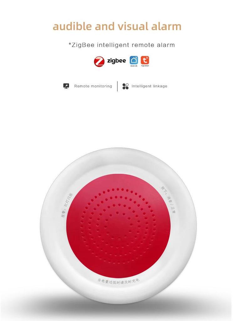 Graffiti ZIGBEE Sound & Light Alarm: Remote Control via Mobile App