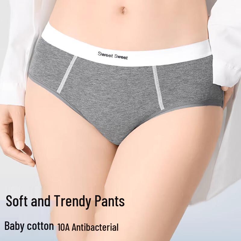 FitonTon Women's Pure Cotton Mid-Waist Briefs 3-Pack