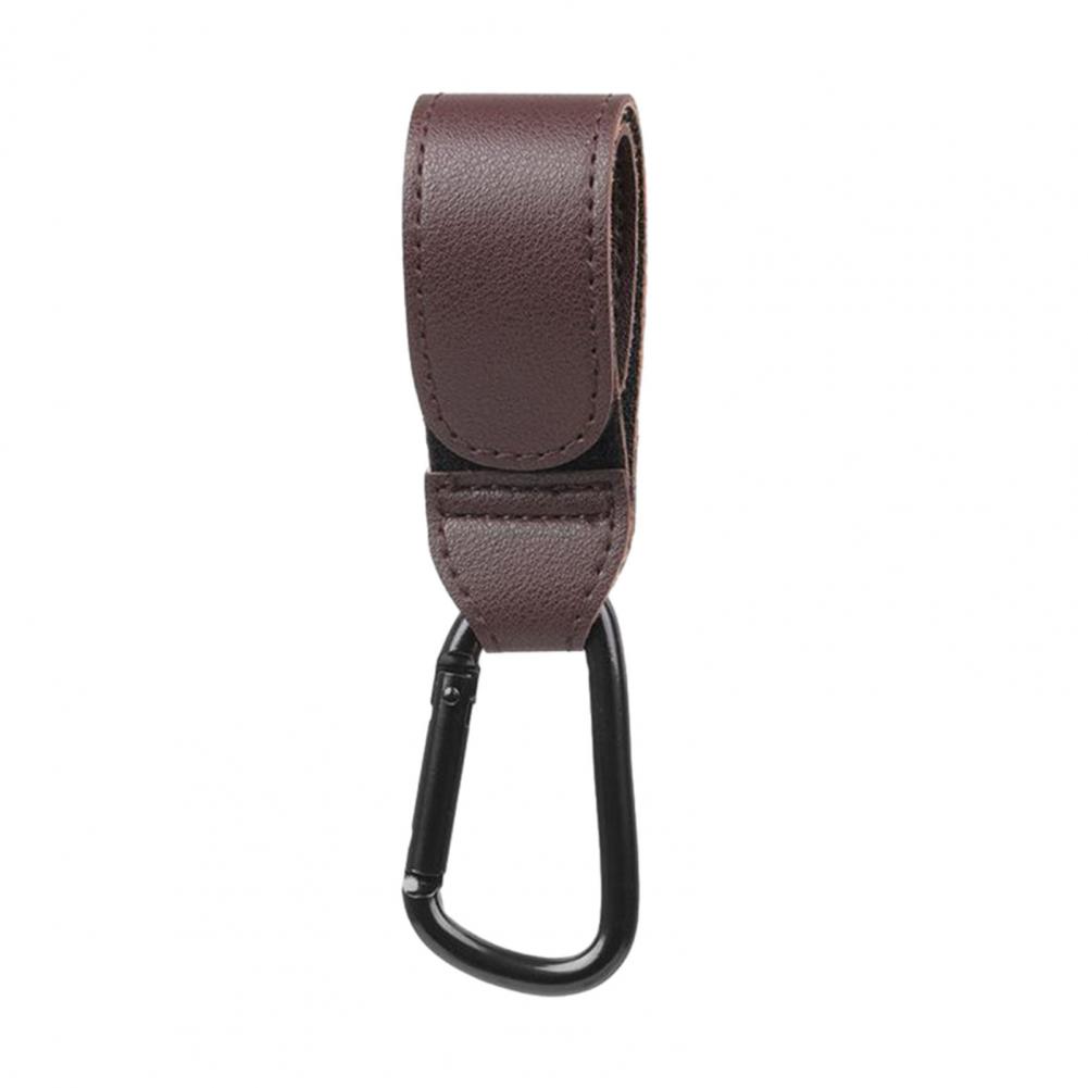 Fastener Tape Hook Durable Stroller Hook Baby Stroller Hook Set with Faux Leather Fastener Tape Diaper Bag Hanger for Prams