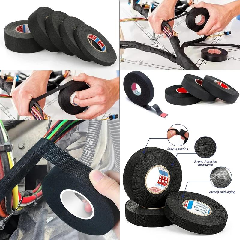 Cable Loom Heatproof Fabric Adhesive Tape High Temperature Wire Harness Cloth Tapes Bundle Insulation Auto Waterproof Tape