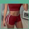 Elegant And Chic Fashion Sexy Women Sports Sets Sleeveless Round Collar Tops And Shorts